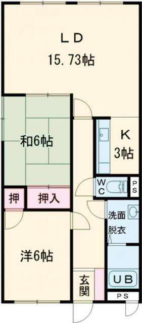 ランドマーク昭和(2LDK/3階)の間取り写真