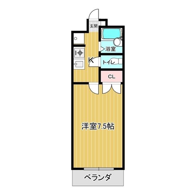 エスポワールKUBOTA(1K/3階)の間取り写真