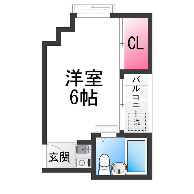 シティライフ堺東(ワンルーム/4階)の間取り写真