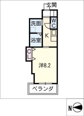 エルメディオ千種(1K/7階)の間取り写真