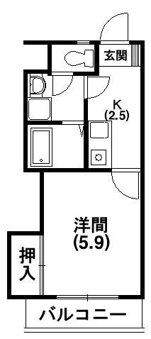 ホワイトコーポI(1K/3階)の間取り写真