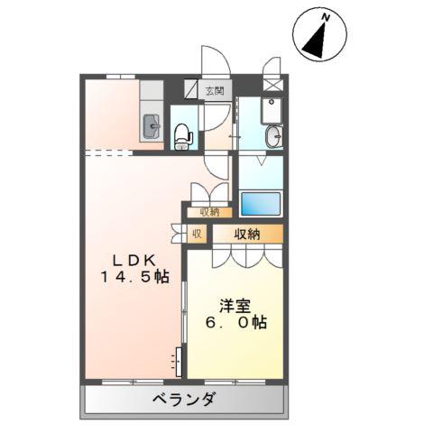 ファインパレス II(1LDK/2階)の間取り写真