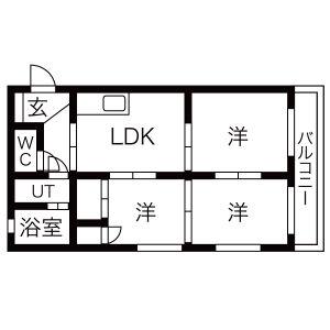 メゾン和幸(2LDK/2階)の間取り写真