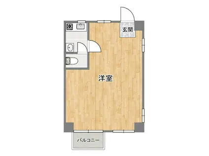 ヴィラシャンテIII-A(ワンルーム/2階)の間取り写真