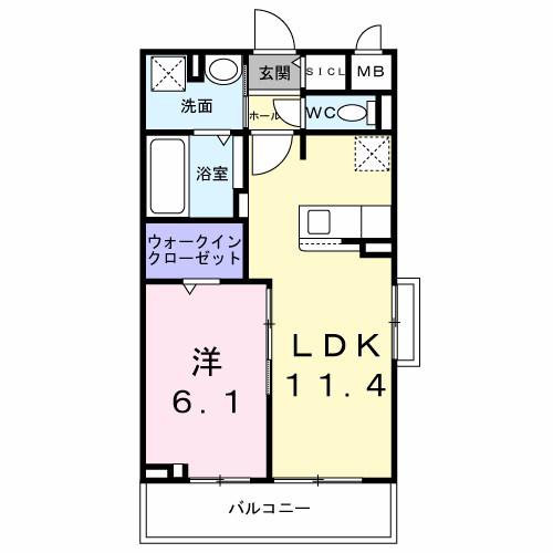 グラン・ステラータ(1LDK/3階)の間取り写真