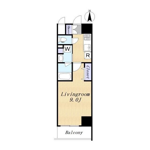 CASA BLU反町(1K/2階)の間取り写真