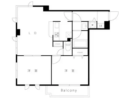 ラ・レーヌ久が原(2DK/3階)の間取り写真