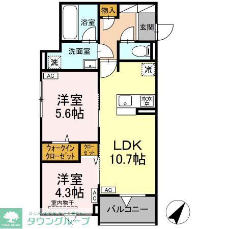 セレスティア東尾久II(2LDK/3階)の間取り写真