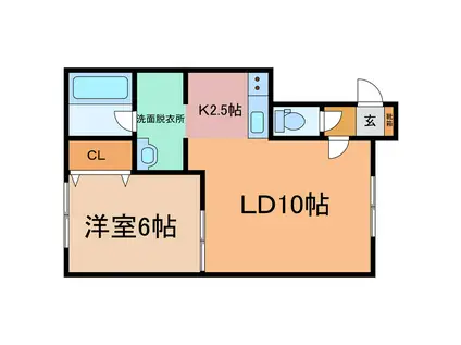 MUGUETE(1LDK/1階)の間取り写真