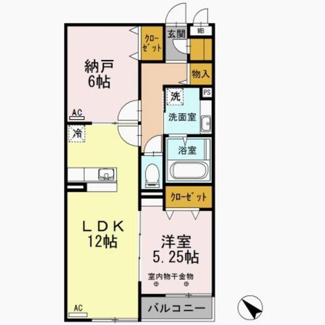 RIVIERE(1LDK/2階)の間取り写真