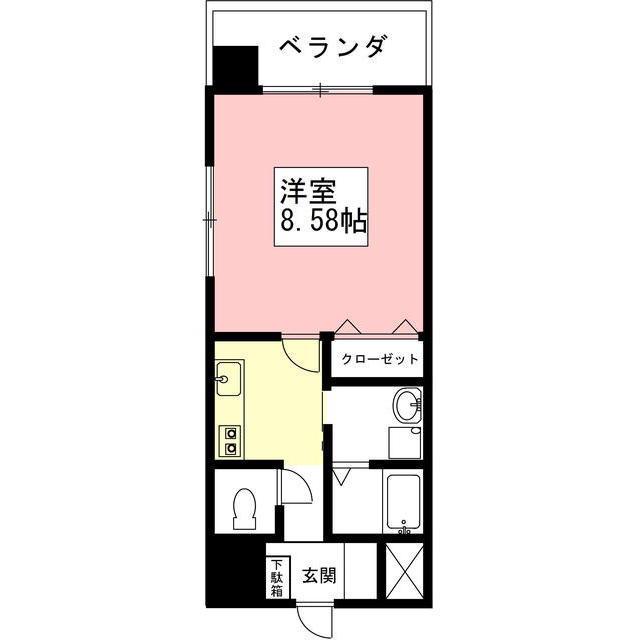 CASTLE HILLS 柳ヶ瀬(1K/12階)の間取り写真