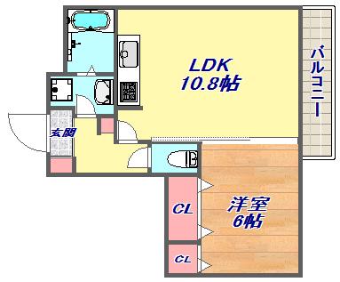 D-ROOM高羽(1LDK/1階)の間取り写真