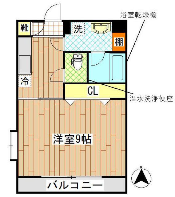ラミアールさつき(1K/1階)の間取り写真