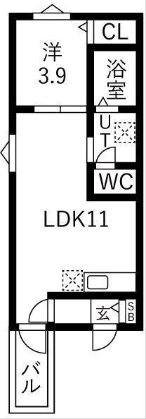 DELA本陣通(1LDK/2階)の間取り写真
