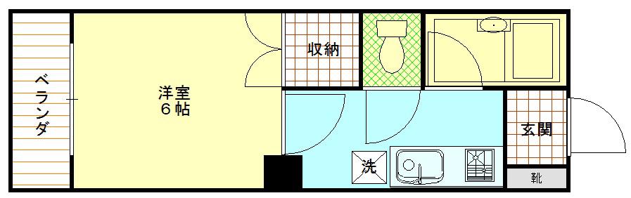 ベイサイドスズキ(1K/2階)の間取り写真