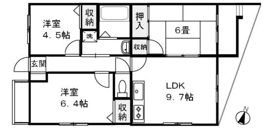 ノネット東野(3DK/1階)の間取り写真