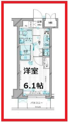 メインステージ錦糸町(1K/5階)の間取り写真