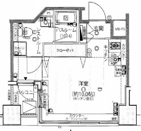 アイフォート千住曙町(ワンルーム/6階)の間取り写真