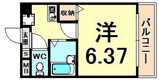 サウザンド塚口(1K/7階)の間取り写真