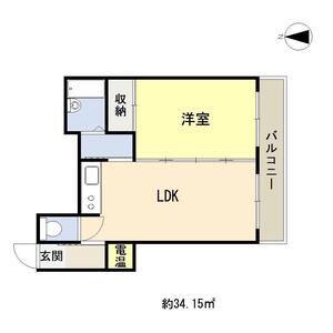 ロイヤル加美北(1LDK/7階)の間取り写真