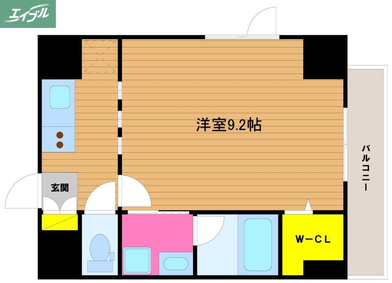 THE MODERN 桑田町(1K/5階)の間取り写真