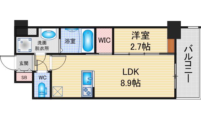メイクスアート名駅南IV(1LDK/11階)の間取り写真