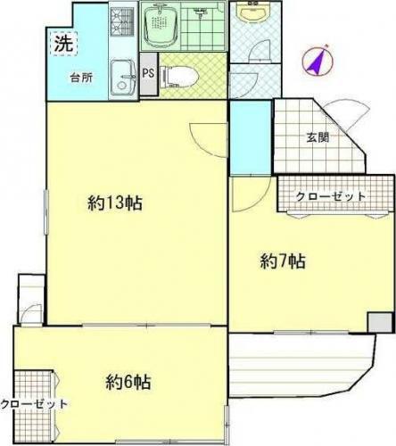 白金台AKETA(2LDK/3階)の間取り写真