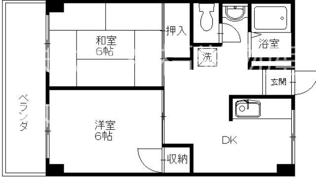 青梅橋ビル(2DK/2階)の間取り写真