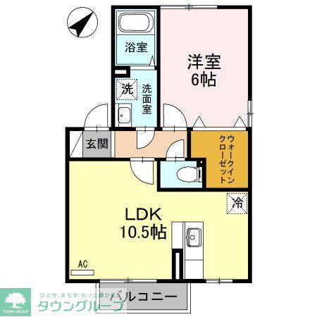 セジュール宮前壱番館(1LDK/2階)の間取り写真