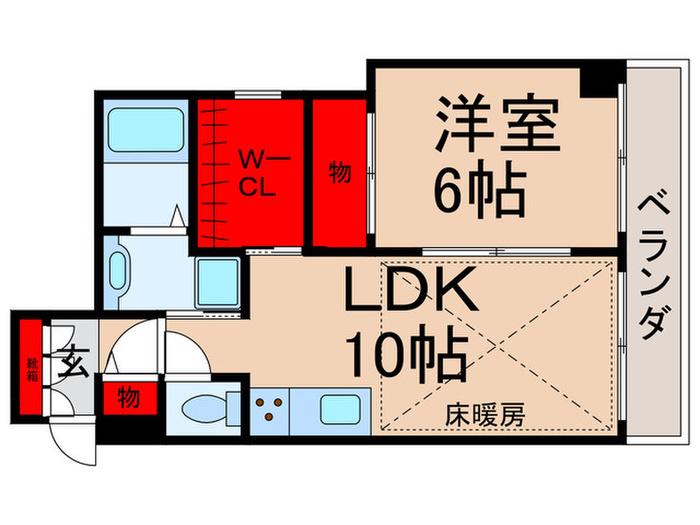 菱和パレス立教大学前国際ハイム(1LDK/1階)の間取り写真