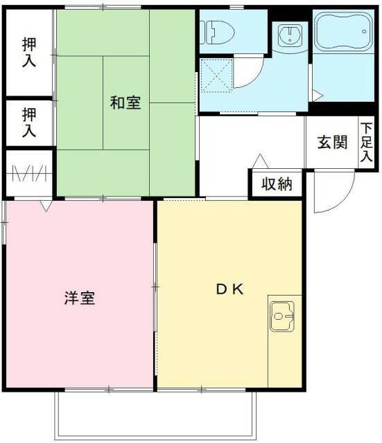 メルベーユ小倉C(2DK/2階)の間取り写真