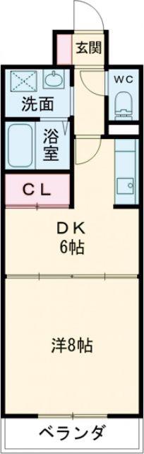 AMENITY大井手(1DK/1階)の間取り写真