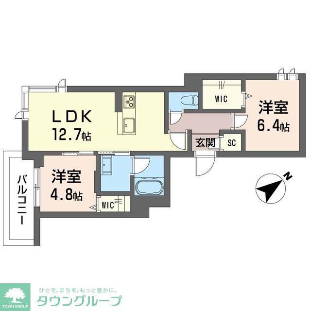 ゼフィール(2LDK/1階)の間取り写真
