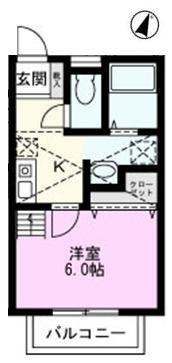 アークメゾン(1K/2階)の間取り写真