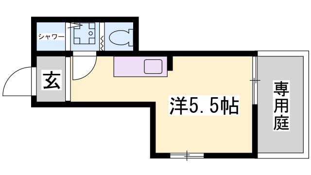 第1POSHビル(ワンルーム/1階)の間取り写真