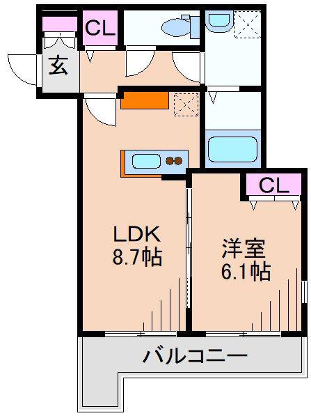 ハーミットクラブハウス トゥギャザーPINO(1LDK/2階)の間取り写真
