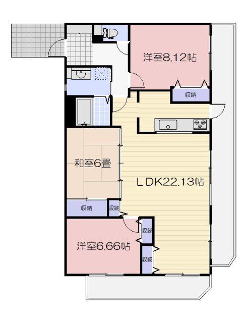 リベール厚生町(3LDK/3階)の間取り写真
