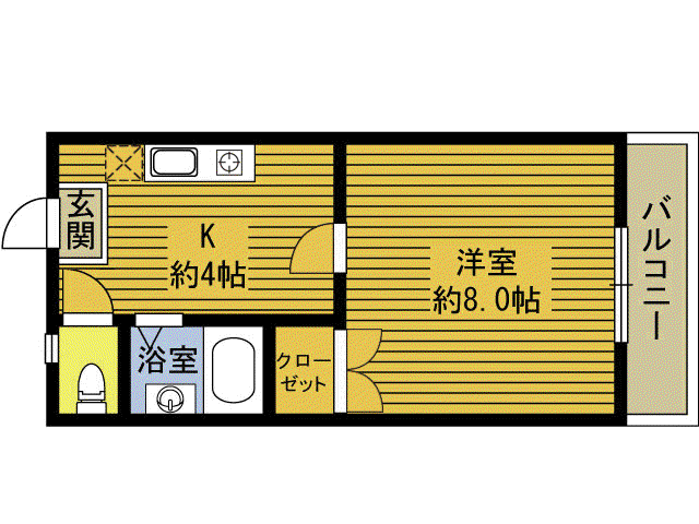 ウィンドウズMN(1K/3階)の間取り写真