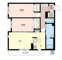 メイプルコート菅原(2LDK/2階)の間取り写真