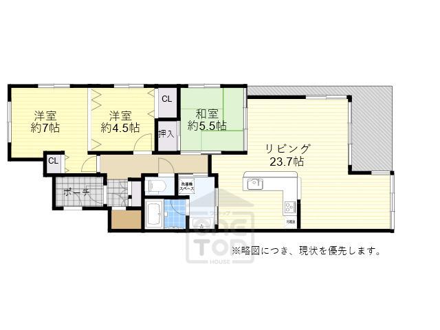 ディークラディア豊中少路ヴァローレコート(3LDK/5階)の間取り写真