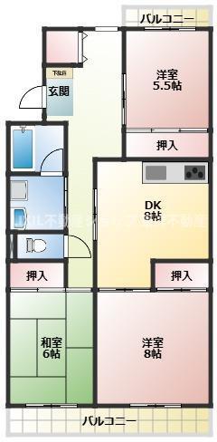 ペアシティ久喜弐番館(3DK/1階)の間取り写真