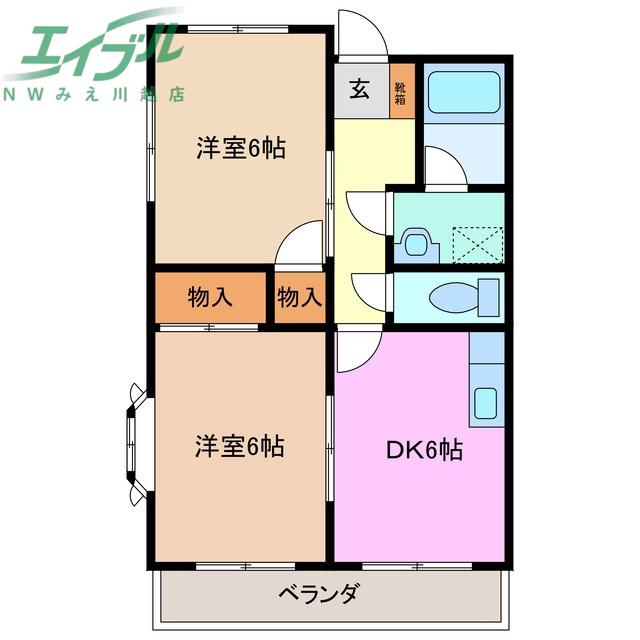 メゾンリビエル(2DK/3階)の間取り写真