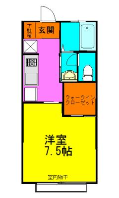 ハイム・フルール(1K/1階)の間取り写真