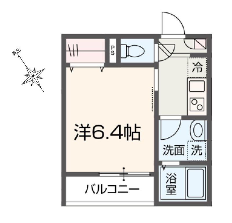MELDIA西浦和II(1K/2階)の間取り写真
