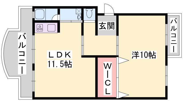 アイマンション(1LDK/2階)の間取り写真