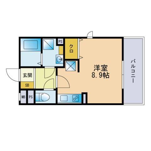 メゾンQ(ワンルーム/3階)の間取り写真