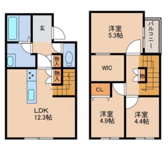 CASAサウス(3SLDK/2階)の間取り写真