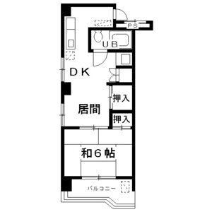 第7スカイビル(1LDK/2階)の間取り写真
