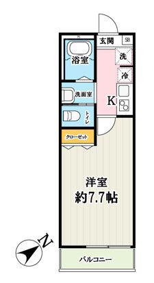 FELICITE清瀬(1K/2階)の間取り写真