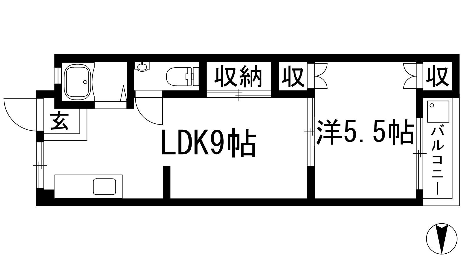 グレイス川西(1LDK/5階)の間取り写真